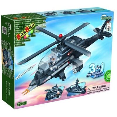 BanBao, Armia, klocki Helikopter wojskowy 3w1, 8478 BanBao, Armia, klocki Helikopter wojskowy 3w1, 8478