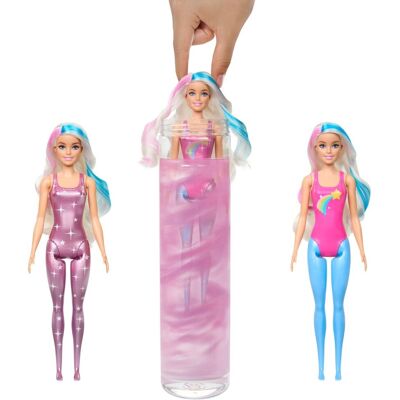 Mattel Barbie Color Reveal Seria Galaktyczna Tęcza, Lalka i akcesoria, z niespodziankami, dla dzieci 3+ Mix HJX61 Mattel Barbie Color Reveal Seria Galaktyczna Tęcza, Lalka i akcesoria, z niespodziankami, dla dzieci 3+ Mix HJX61