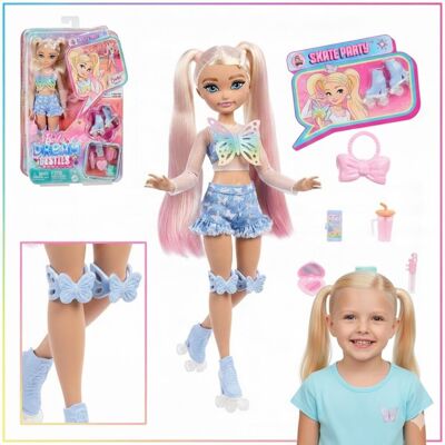 Mattel Barbie Dream Besties Malibu lalka na wrotkach z akcesoriami Mattel Barbie Dream Besties Malibu lalka na wrotkach z akcesoriami