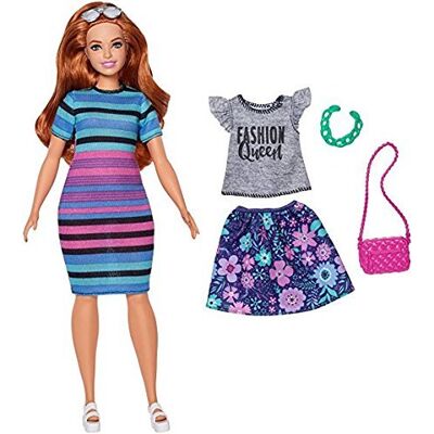 Barbie - Fashionistas - striped dress - Fashion doll Barbie - Fashionistas - striped dress - Fashion doll