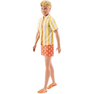 Barbie Ken Fashionistas Lalka Modowa #252, Blond Włosy, Pomarańczowe Szorty W Kropki, Żółta Koszulka W Białe Paski I Pomarańczowe Klapki, Zabawka Dl.. Barbie Ken Fashionistas Lalka Modowa #252, Blond Włosy, Pomarańczowe Szorty W Kropki, Żółta Koszulka W Białe Paski I Pomarańczowe Klapki, Zabawka Dl..