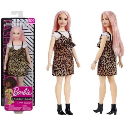 JOKOMISIADA Barbie lalka Fashionistas sukienka panterka ZA3160 JOKOMISIADA Barbie lalka Fashionistas sukienka panterka ZA3160