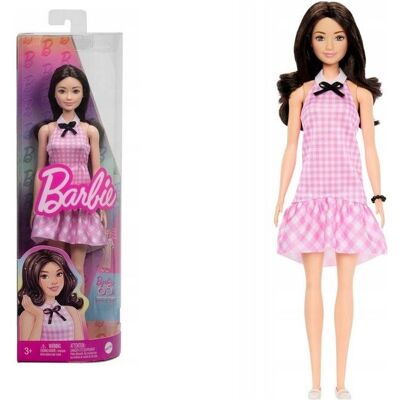 Mattel Barbie lalka Fashionistas sukienka różowa kratka Mattel Barbie lalka Fashionistas sukienka różowa kratka