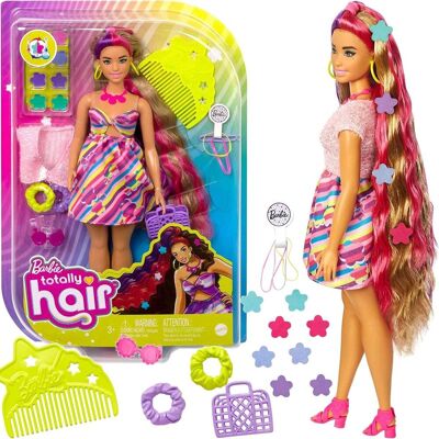 Mattel Barbie Lalka Totally Hair Kwiaty Mattel Barbie Lalka Totally Hair Kwiaty