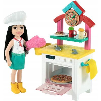 Mattel Barbie, Możesz być Kariera, zestaw pizzeria, Chelsea Mattel Barbie, Możesz być Kariera, zestaw pizzeria, Chelsea