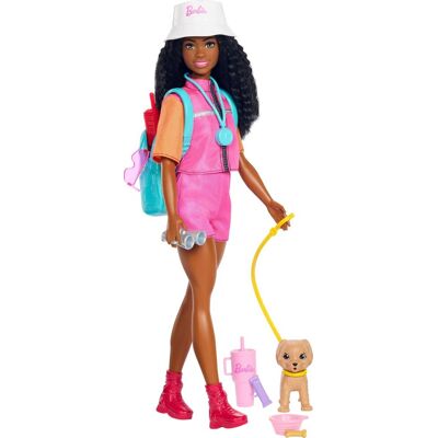 Barbie Przygody Na Łonie Natury Zestaw: Lalka Modowa Barbie „brooklyn” + Akcesoria Biwakowe I Figurka Pieska, Zabawka 3+, Jjv60 Barbie Przygody Na Łonie Natury Zestaw: Lalka Modowa Barbie „brooklyn” + Akcesoria Biwakowe I Figurka Pieska, Zabawka 3+, Jjv60