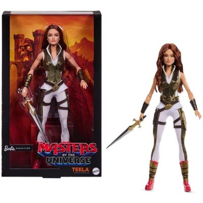 Mattel Barbie Signature, Masters of the Universe Władcy Wszechświata Teela, Lalka kolekcjonerska dla dzieci 6+, fanów i kolekcjonerów Mattel Barbie Signature, Masters of the Universe Władcy Wszechświata Teela, Lalka kolekcjonerska dla dzieci 6+, fanów i kolekcjonerów