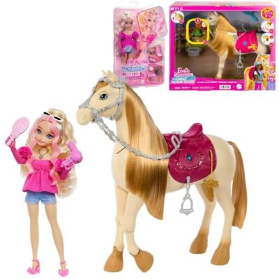 Barbie Zestaw lalka Malibu Dream Besties + Interaktywny Koń Tornado HYC21 HXJ42 Barbie Zestaw lalka Malibu Dream Besties + Interaktywny Koń Tornado HYC21 HXJ42