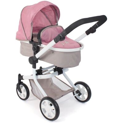 Bayer Chic 595 36 - Wózek dla lalek kombi MIKA, różowy, wzór w misie Bayer Chic 595 36 - Wózek dla lalek kombi MIKA, różowy, wzór w misie