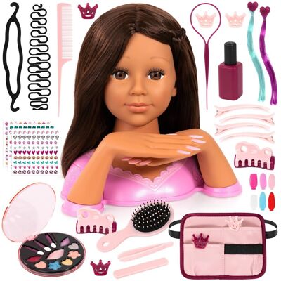 Bayer Design 90090AC Charlene Magic Nails glowica do stylizacji o wysokosci z dłońmi i paznokciami, makijaż, akcesoria do włosów, naklejki, 27 cm Bayer Design 90090AC Charlene Magic Nails glowica do stylizacji o wysokosci z dłońmi i paznokciami, makijaż, akcesoria do włosów, naklejki, 27 cm