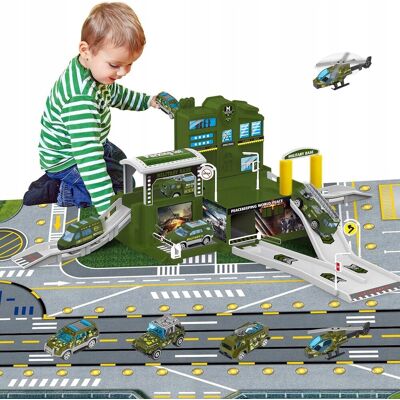 deAO Baza Wojskowa Helikopter Pojazdy Militarne Mata Zestaw Dla Dzieci Prezent deAO Baza Wojskowa Helikopter Pojazdy Militarne Mata Zestaw Dla Dzieci Prezent