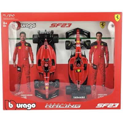 BBURAGO 2023 FERRARI F1 RACING SF-23 2-PACK 1:24 NOWY ZESTAW KOLEKCJONERSKI 26817 BBURAGO 2023 FERRARI F1 RACING SF-23 2-PACK 1:24 NOWY ZESTAW KOLEKCJONERSKI 26817