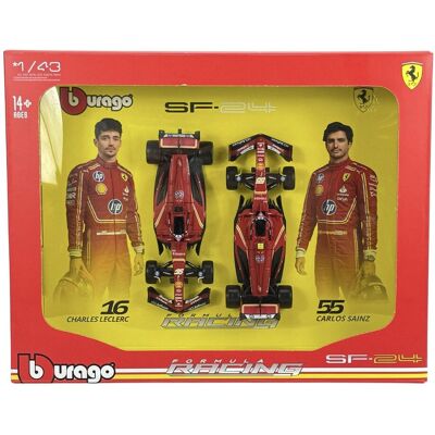 BBURAGO 2024 FERRARI SF-24 SET 2-PACK 1:43 36856 NOWE MODELE METALOWE BBURAGO 2024 FERRARI SF-24 SET 2-PACK 1:43 36856 NOWE MODELE METALOWE