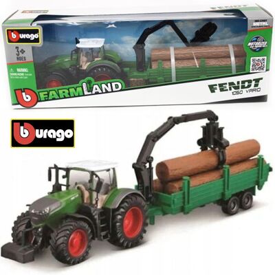 Bburago, bburago tractor fendt 1050 vario with tree forwarder 10cm Bburago, bburago tractor fendt 1050 vario with tree forwarder 10cm