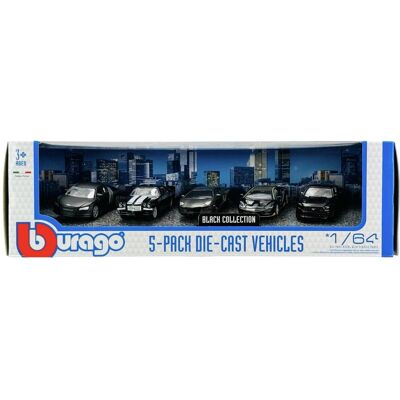 BBURAGO BLACK COLLECTION 5-PACK 1:64 59150 BBURAGO BLACK COLLECTION 5-PACK 1:64 59150