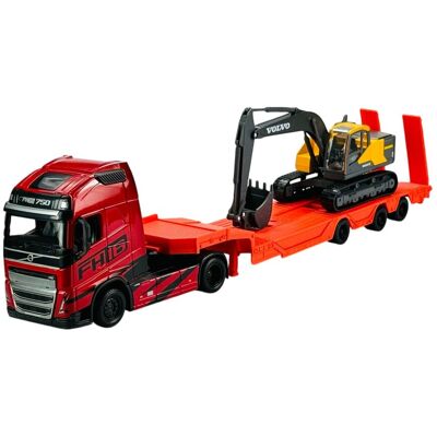 Bburago Volvo Fh16 Globetrotter 750 Xxl + Przyczepa Z Koparką Volvo Ec220E 1:43 32312 Bburago Volvo Fh16 Globetrotter 750 Xxl + Przyczepa Z Koparką Volvo Ec220E 1:43 32312