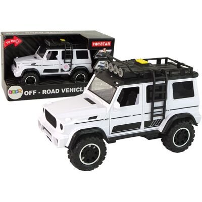 Lean Toys BIAŁY TERENOWY SAMOCHÓD Z DŹWIĘKIEM Lean Toys BIAŁY TERENOWY SAMOCHÓD Z DŹWIĘKIEM