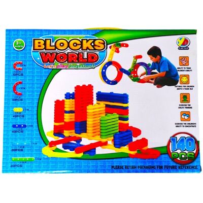 BLOCK WORLD Klocki Konstrukcyjne DYDAKTYCZNE 140szt ProShopDP BLOCK WORLD Klocki Konstrukcyjne DYDAKTYCZNE 140szt ProShopDP