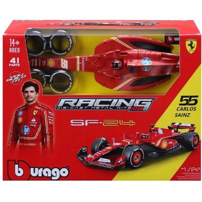 BOLID F1 Ferrari SF-24 Carlos Sainz 1:24 BBURAGO DO ZŁOŻENIA 18-26859 BOLID F1 Ferrari SF-24 Carlos Sainz 1:24 BBURAGO DO ZŁOŻENIA 18-26859