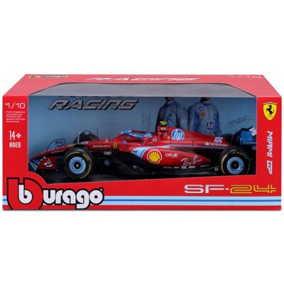 BOLID F1 Ferrari SF-24 GP Miami 2024 Carlos Sainz 1:18 BBURAGO 18-16815 BOLID F1 Ferrari SF-24 GP Miami 2024 Carlos Sainz 1:18 BBURAGO 18-16815