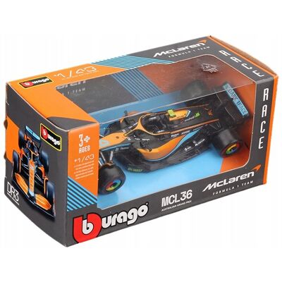 BOLID F1 McLaren MCL36 Norris 1:43 BBURAGO 38063 BOLID F1 McLaren MCL36 Norris 1:43 BBURAGO 38063