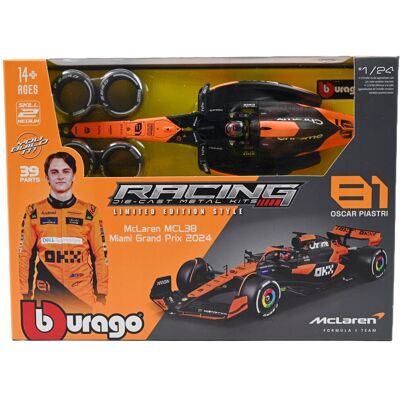 Bolid F1 Mclaren Mcl38 81 Piastri 1:24 Bburago Model do Złożenia 18-28512 Bolid F1 Mclaren Mcl38 81 Piastri 1:24 Bburago Model do Złożenia 18-28512