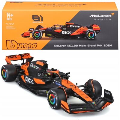 BOLID F1 McLaren MCL38 GP Miami 2024 Oscar Piastri 1:24 BBURAGO 18-28033 BOLID F1 McLaren MCL38 GP Miami 2024 Oscar Piastri 1:24 BBURAGO 18-28033