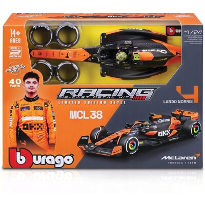 Bolid F1 Mclaren Mcl38 Lando Norris 1:24 Bburago Model do Złożenia 18-28511 Bolid F1 Mclaren Mcl38 Lando Norris 1:24 Bburago Model do Złożenia 18-28511