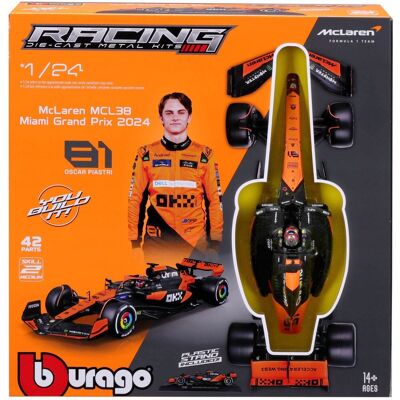 Bolid F1 Mclaren Mcl38 Piastri 1:24 Bburago Model do Złożenia 18-28505 Bolid F1 Mclaren Mcl38 Piastri 1:24 Bburago Model do Złożenia 18-28505