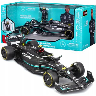 BOLID F1 Mercedes AMG W14 FIGURKA LEWIS HAMILTON 1:24 BBURAGO 18-28037 BOLID F1 Mercedes AMG W14 FIGURKA LEWIS HAMILTON 1:24 BBURAGO 18-28037