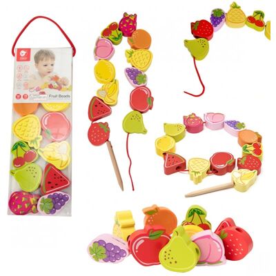 Lean Toys CDLA DZIECI DREWNIANE KLOCKI DO NAWLEKANIA OWOCE Lean Toys CDLA DZIECI DREWNIANE KLOCKI DO NAWLEKANIA OWOCE