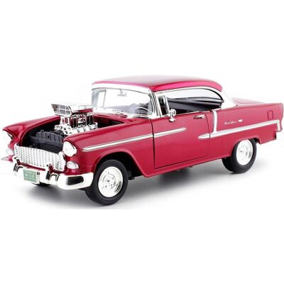 Chevrolet Bel Air coupe 1955 custom 1:18 Motormax 79002 red Chevrolet Bel Air coupe 1955 custom 1:18 Motormax 79002 red