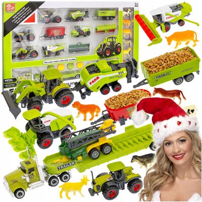 Zlaro CIĄGNIK TRAKTOR MASZYNY ROLNICZE ZESTAW FARMER zwierzątka 6w1 na prezent Zlaro CIĄGNIK TRAKTOR MASZYNY ROLNICZE ZESTAW FARMER zwierzątka 6w1 na prezent