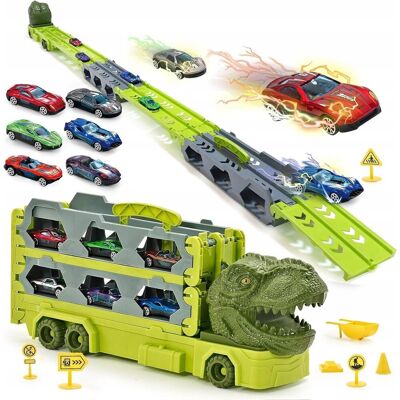 Inny producent Ciężarówka Dinozaur Tor Wyścigowy 6 Samochodzików Zestaw Dla Dzieci Prezent Inny producent Ciężarówka Dinozaur Tor Wyścigowy 6 Samochodzików Zestaw Dla Dzieci Prezent
