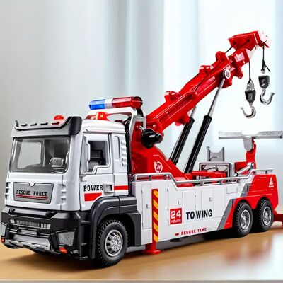 RAMIZ Ciężarówka Z Dźwigiem Metalowy Model Auta Auto Laweta Pomoc Drogowa Dźwig RAMIZ Ciężarówka Z Dźwigiem Metalowy Model Auta Auto Laweta Pomoc Drogowa Dźwig