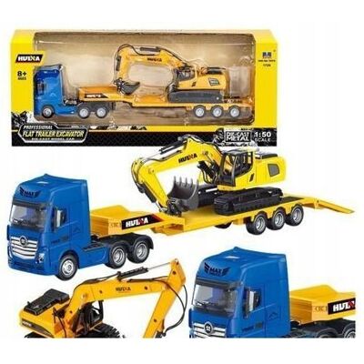 Lean Toys CIĘŻARÓWKA Z NACZEPĄ+KOPARKA ŻÓŁTA 1:50 Lean Toys CIĘŻARÓWKA Z NACZEPĄ+KOPARKA ŻÓŁTA 1:50