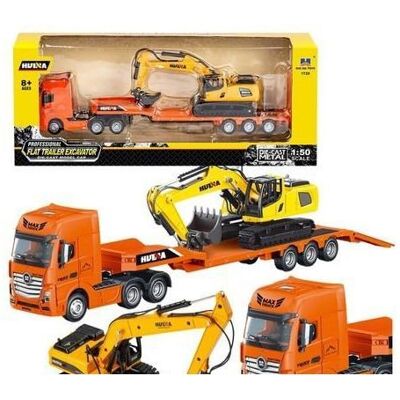 Lean Toys CIĘŻARÓWKA Z NACZEPĄ POMARAŃCZOWA 1:50 Lean Toys CIĘŻARÓWKA Z NACZEPĄ POMARAŃCZOWA 1:50