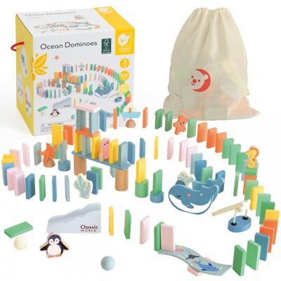 Zestaw domina z motywem oceanu od Classic World - 100 elementów dla dzieci 3+ Zestaw domina z motywem oceanu od Classic World - 100 elementów dla dzieci 3+