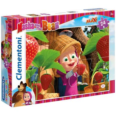 Clementoni 24034 Puzzle Maxi Masza i Truskawkowy Niedźwiedź, 24 sztuki Clementoni 24034 Puzzle Maxi Masza i Truskawkowy Niedźwiedź, 24 sztuki