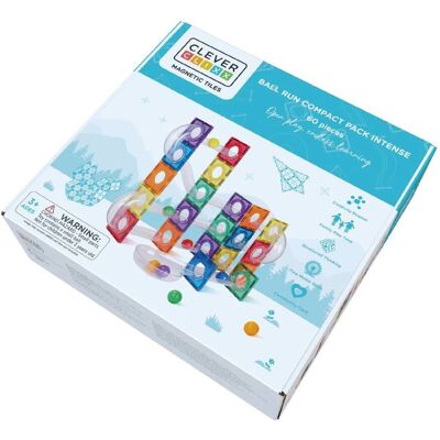 Cleverclixx - Klocki Magnetyczne Ball Run Compact Pack Intense - 60 El. Cleverclixx - Klocki Magnetyczne Ball Run Compact Pack Intense - 60 El.