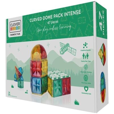 Cleverclixx - Klocki magnetyczne CurvedDome Pack Intense - 47 el. Cleverclixx - Klocki magnetyczne CurvedDome Pack Intense - 47 el.