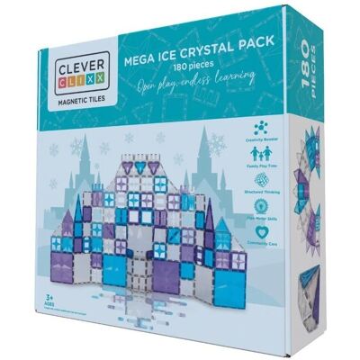 Cleverclixx - Klocki Magnetyczne Mega Ice Crystal Pack - 180 El. Cleverclixx - Klocki Magnetyczne Mega Ice Crystal Pack - 180 El.