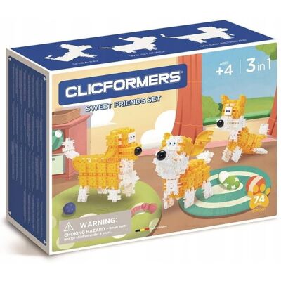 Clics Toys, klocki clics clicformers yellow&white; friends Clics Toys, klocki clics clicformers yellow&white; friends