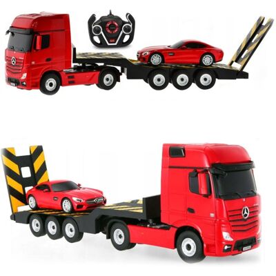 COIL Zdalnie Sterowany Samochód Auto Rc Pilot Duży Zestaw 2 Auta Mercedes Actros Z Lawetą 1:24 Rtr Czerwony COIL Zdalnie Sterowany Samochód Auto Rc Pilot Duży Zestaw 2 Auta Mercedes Actros Z Lawetą 1:24 Rtr Czerwony