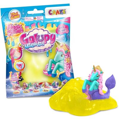 CRAZE Magic Slime Bag GALUPY Mermaid Szlam dla dzieci w woreczku 75 ml, zestaw Slime z figurką jednorożca Galupy Mermaid - niespodzianka, bezzapac.. CRAZE Magic Slime Bag GALUPY Mermaid Szlam dla dzieci w woreczku 75 ml, zestaw Slime z figurką jednorożca Galupy Mermaid - niespodzianka, bezzapac..