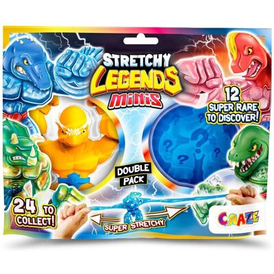 CRAZE Stretchy Legends Minis Double elastyczne figurki akcji dla dzieci, lepkie i rozciągliwe figurki superbohaterów do kolekcjonowania CRAZE Stretchy Legends Minis Double elastyczne figurki akcji dla dzieci, lepkie i rozciągliwe figurki superbohaterów do kolekcjonowania