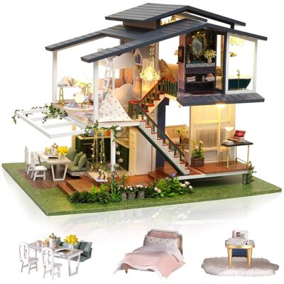inna (Inny) Cuteefun DIY Miniaturowe lalki dom zestaw do budowy ręcznie robiona mini willa z muzyką odporna na kurz i meble do dekoracji kreatywne rękodzieło pr.. inna (Inny) Cuteefun DIY Miniaturowe lalki dom zestaw do budowy ręcznie robiona mini willa z muzyką odporna na kurz i meble do dekoracji kreatywne rękodzieło pr..