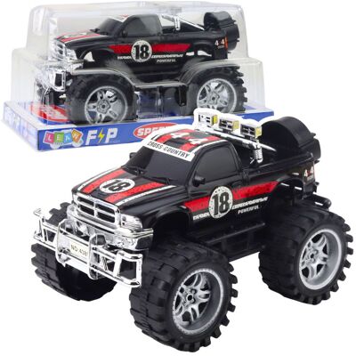 Lean Toys Czerwono-Czarny Terenowiec z Dużymi Kołami i Napędem Lean Toys Czerwono-Czarny Terenowiec z Dużymi Kołami i Napędem