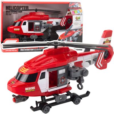 Lean Toys Czerwony dla Dzieci Ratunkowy Helikopter z Dźwiękami Lean Toys Czerwony dla Dzieci Ratunkowy Helikopter z Dźwiękami