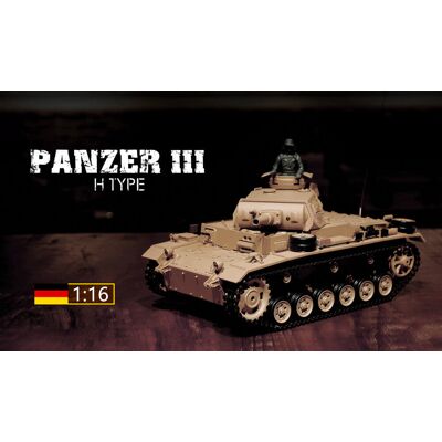 Inny producent Czołg zdalnie sterowany ASG/IR/dźwięk/dym 1:16 Germany Tauch Panzer III Ausf.H RTR 2.4Ghz - Heng Long 3849-1U (S) Inny producent Czołg zdalnie sterowany ASG/IR/dźwięk/dym 1:16 Germany Tauch Panzer III Ausf.H RTR 2.4Ghz - Heng Long 3849-1U (S)